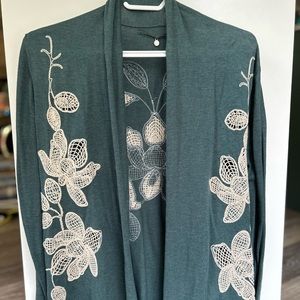 Anthropologie crochet detail cardigan